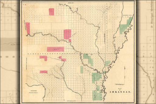 Poster, Many Sizes Available; Map Of Arkansas, 1834