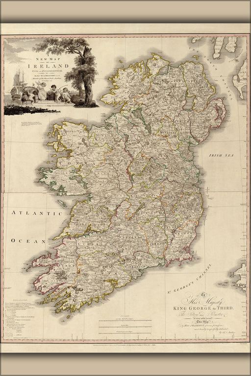 Poster, Many Sizes Available; Map Of Ireland 1797