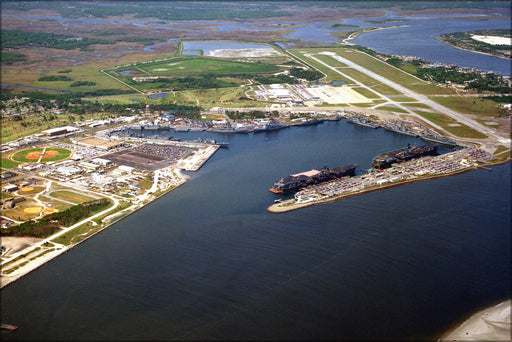 Poster, Many Sizes Available; Aerial Ns Mayport With Cv 60 And Cv 64 1993.Jpeg_Files