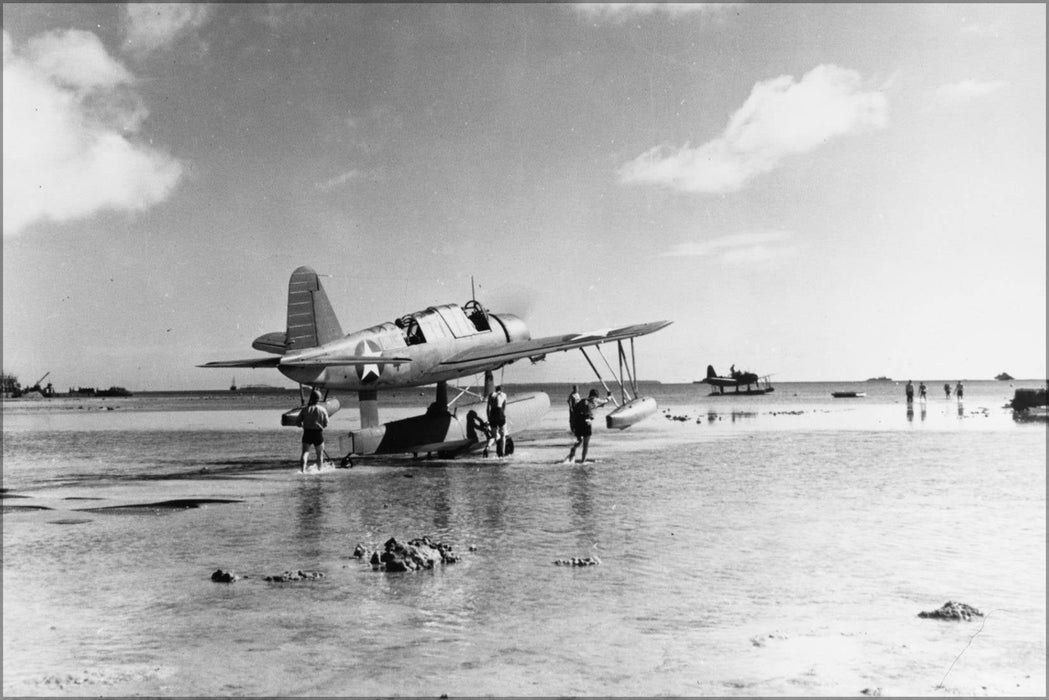 Poster, Many Sizes Available; Navy Vought Os2U Kingfisher, Tongatapu, On 8 June 1942