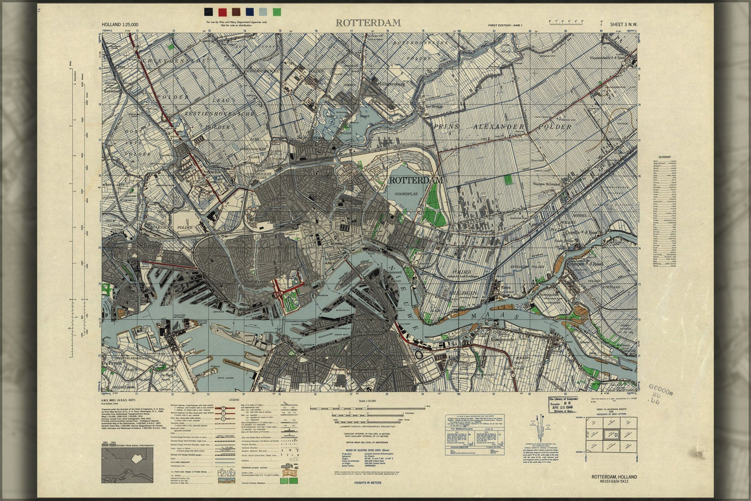 Poster, Many Sizes Available; Rotterdam, Holland 1943 Us Army Map