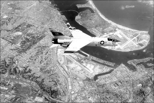 Poster, Many Sizes Available; Navy Vought Rf-8G Crusader Vfp-63 Det.2 Over San Diego 1979