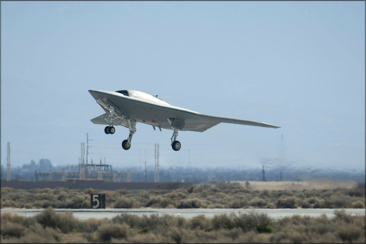 Poster, Many Sizes Available; Navy X-47B Uav Drone First Flight Edwards Air Force Base