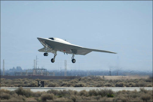 Poster, Many Sizes Available; Navy X-47B Uav Drone First Flight Edwards Air Force Base