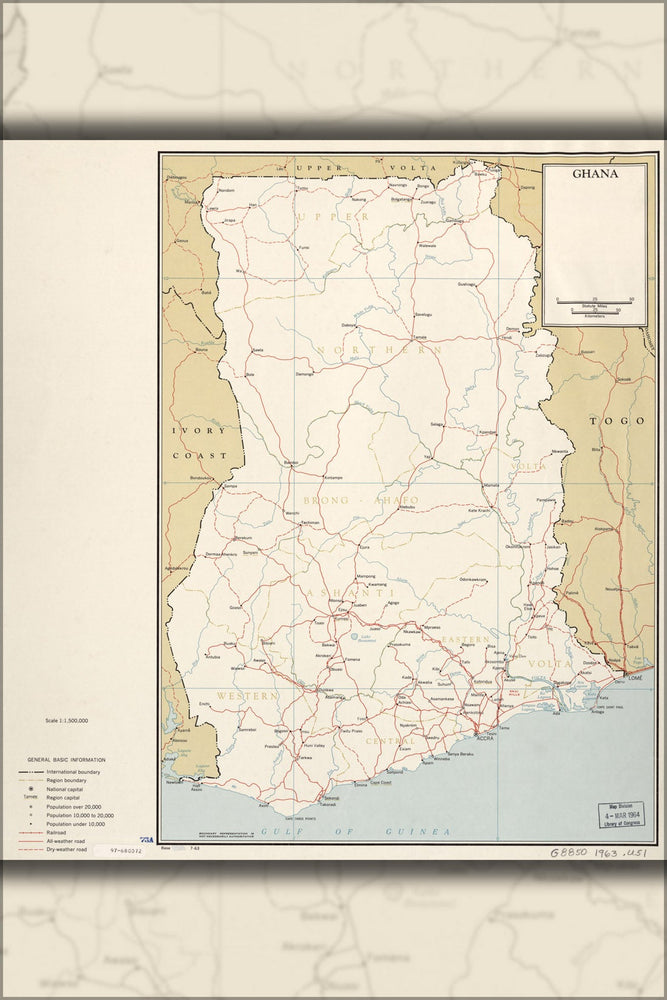 Poster, Many Sizes Available; Cia Map Of Ghana 1963