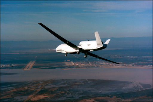 Poster, Many Sizes Available; Rq-4 Global Hawk Uav Drone Over Edwards Air Force Base