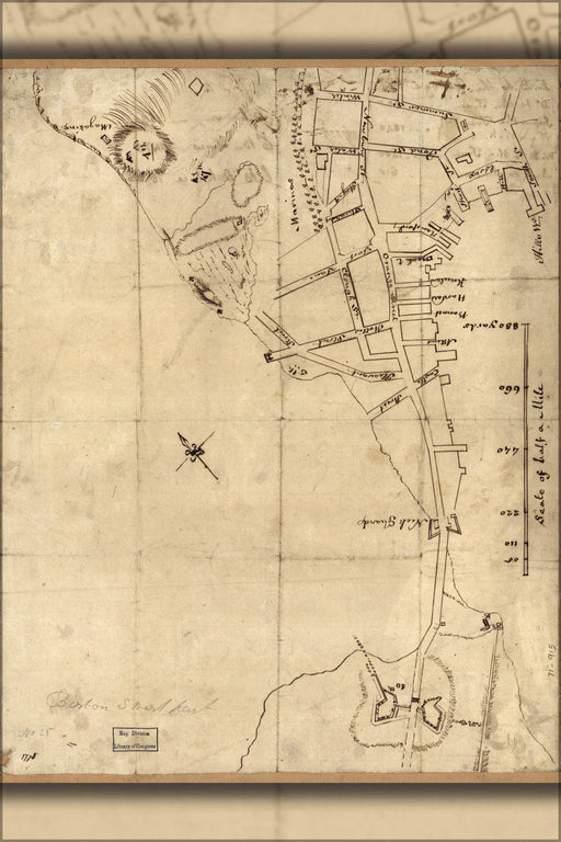 Poster, Many Sizes Available; Map Of South West Boston 1775