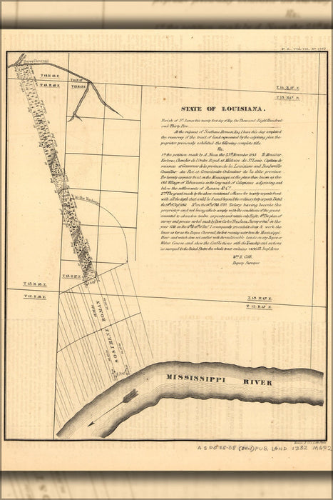 Poster, Many Sizes Available; Map Of Jefferson Parish, Louisiana, 1832