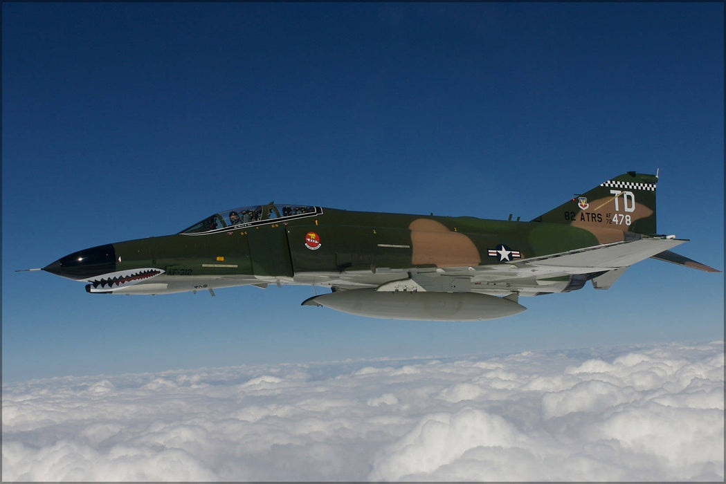 Poster, Many Sizes Available; F-4 Phantom Ii Aircraft Over The Atlantic Ocean