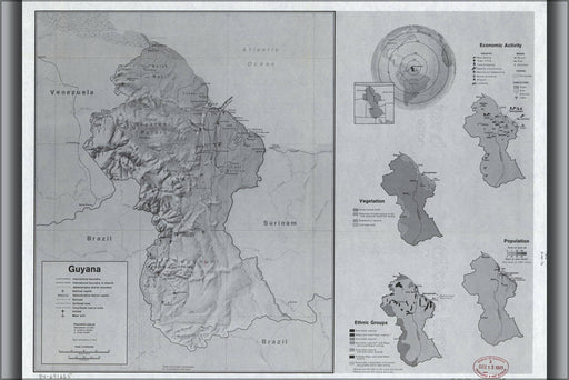 Poster, Many Sizes Available; Cia Map Of Guyana 1983