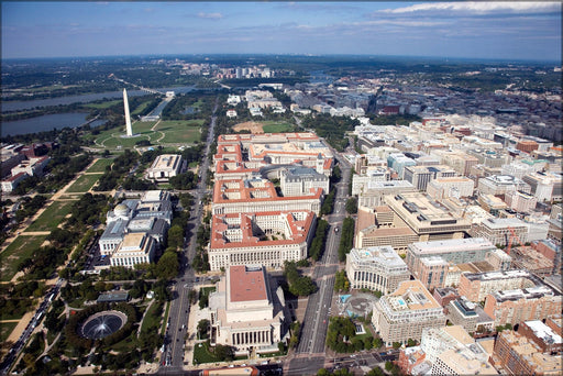 Poster, Many Sizes Available; Aerial View Of Federal Triangle Facing West