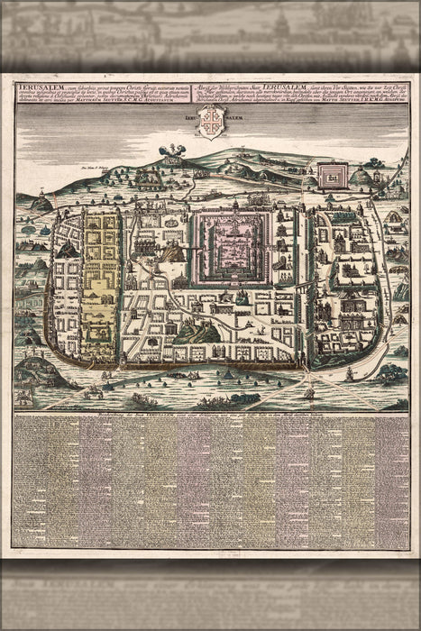 Poster, Many Sizes Available; Map Of Jerusalem Israel Time Of Jesus Christ 1730