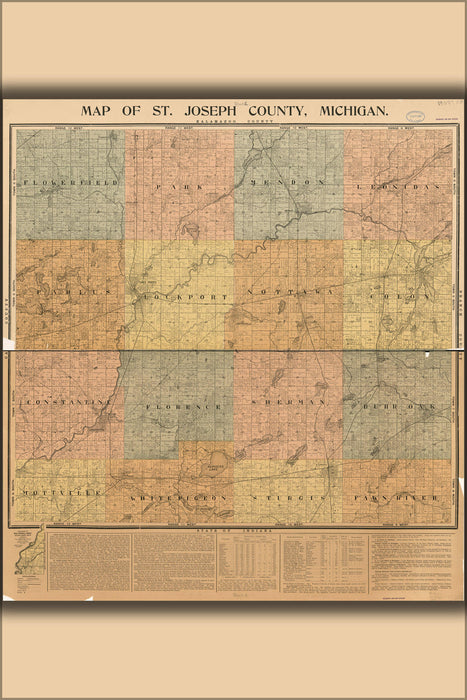 Poster, Many Sizes Available; Map Of St. Joseph County, Michigan 1897