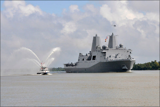 Poster, Many Sizes Available; New York (Lpd 21) Transits The Mississippi River