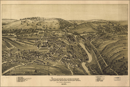 Poster, Many Sizes Available; Map Of Johnsonburg, Pennsylvania 1895