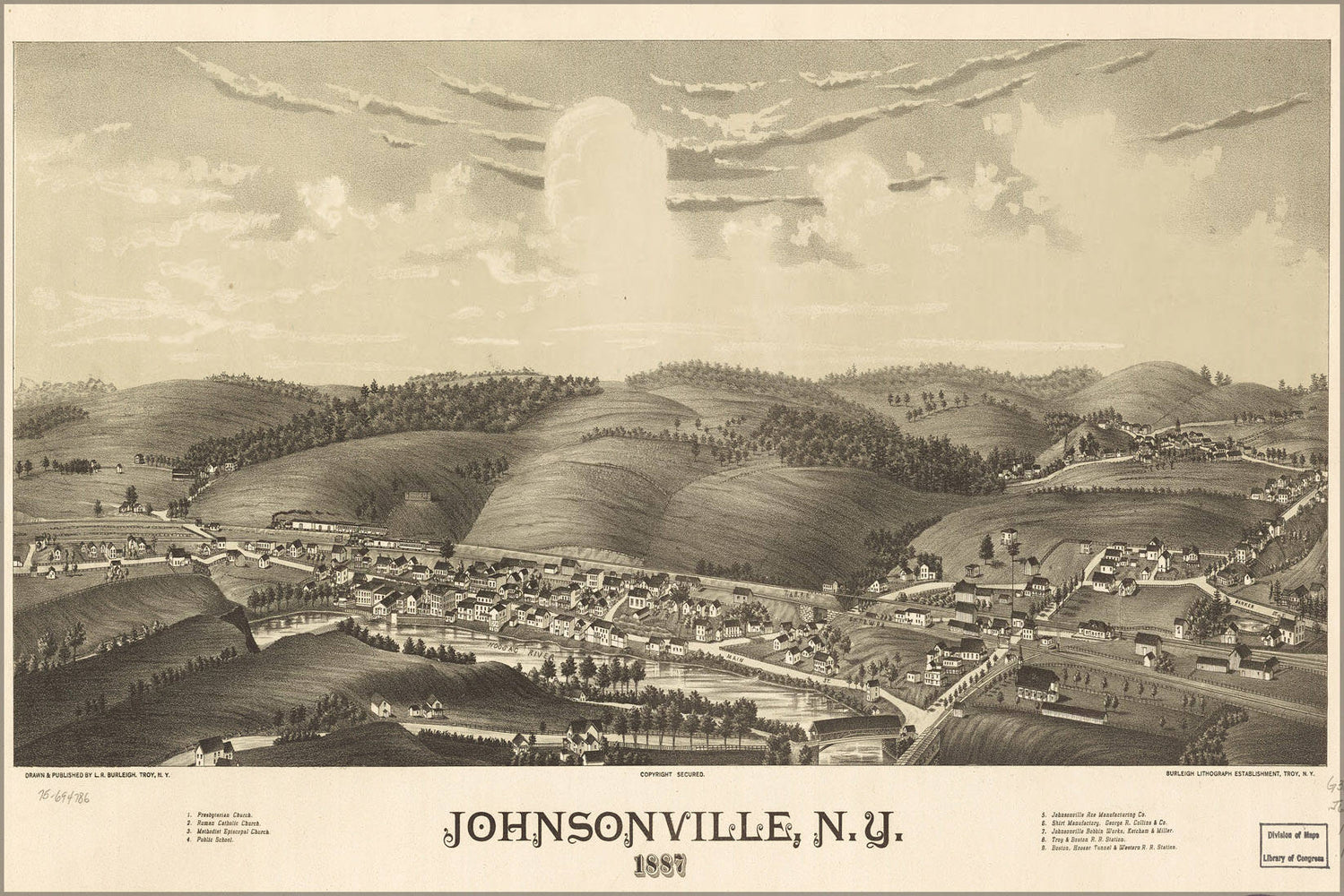 Poster, Many Sizes Available; Map Of Johnsonville, New York 1887