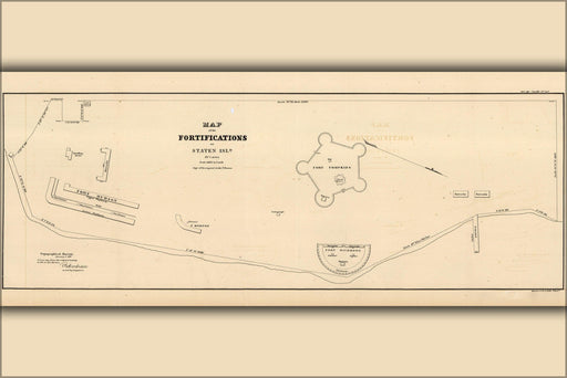 Poster, Many Sizes Available; Map Of Staten Island, New York 1827