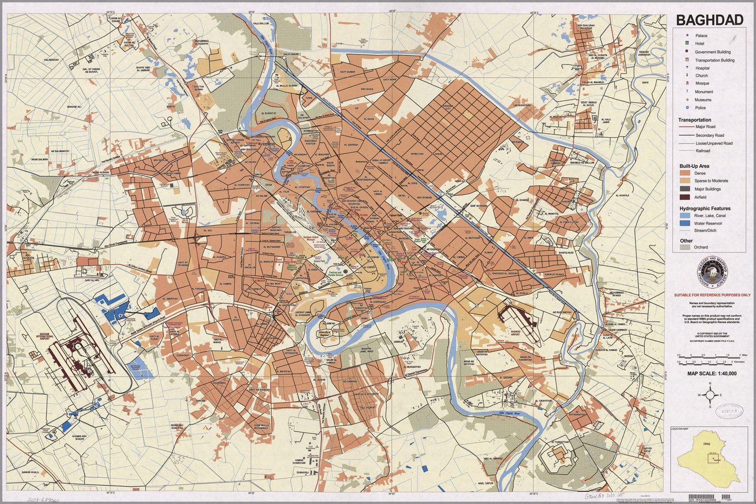 Poster, Many Sizes Available; Map Of Baghdad Iraq 2003