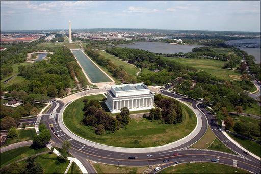 Poster, Many Sizes Available; Aerial View Of Lincoln Memorial West Side