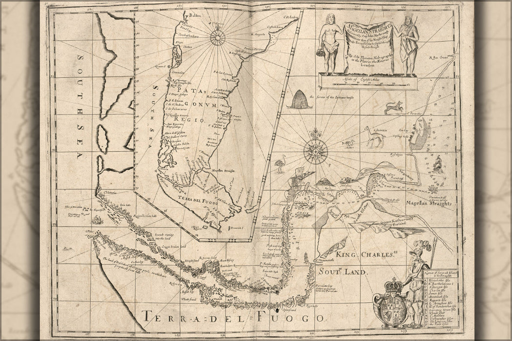 Poster, Many Sizes Available; Map Of Strait Of Magellan 1700