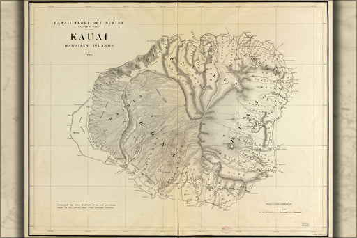 Poster, Many Sizes Available; Map Of Kauai, Hawaii, 1903