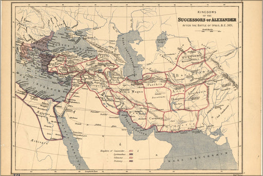 Poster, Many Sizes Available; Map Of Successors Of Alexander The Great Pub 1800