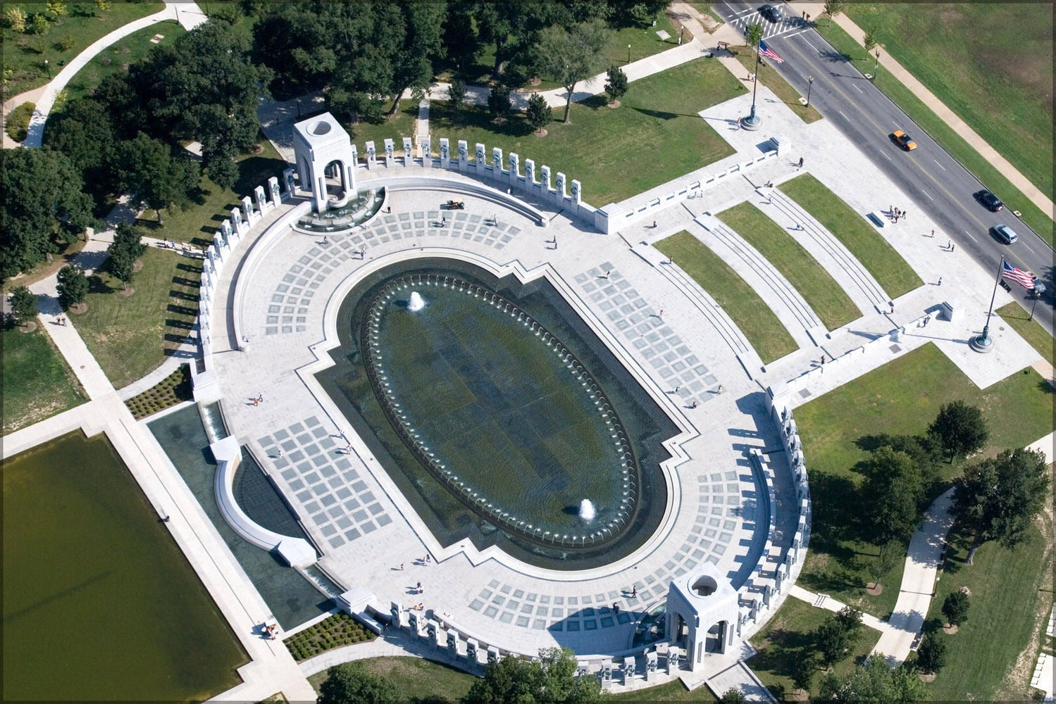 Poster, Many Sizes Available; Aerial View Of National World War Ii Memorial