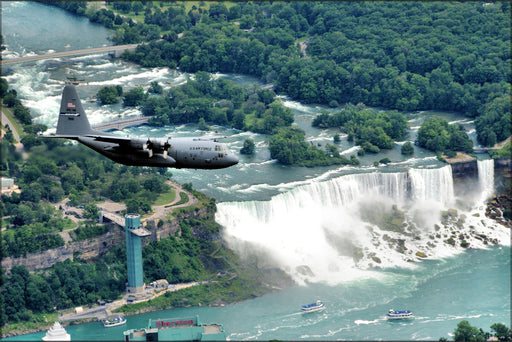 Poster, Many Sizes Available; Niagara Falls Air Force Reserve And National Guard C-130 Hercules