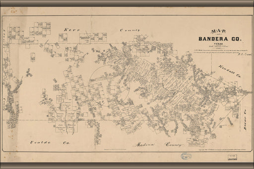 Poster, Many Sizes Available; Map Of Bandera County, Texas 1879