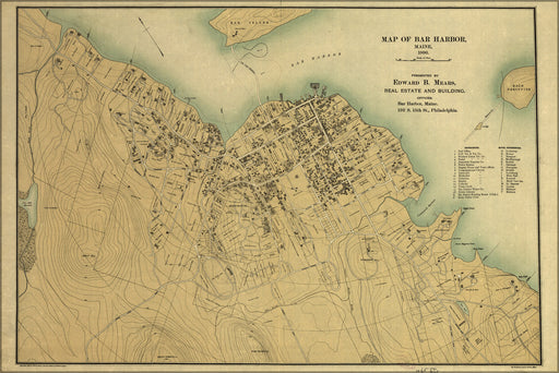 Poster, Many Sizes Available; Map Of Bar Harbor, Maine, 1896