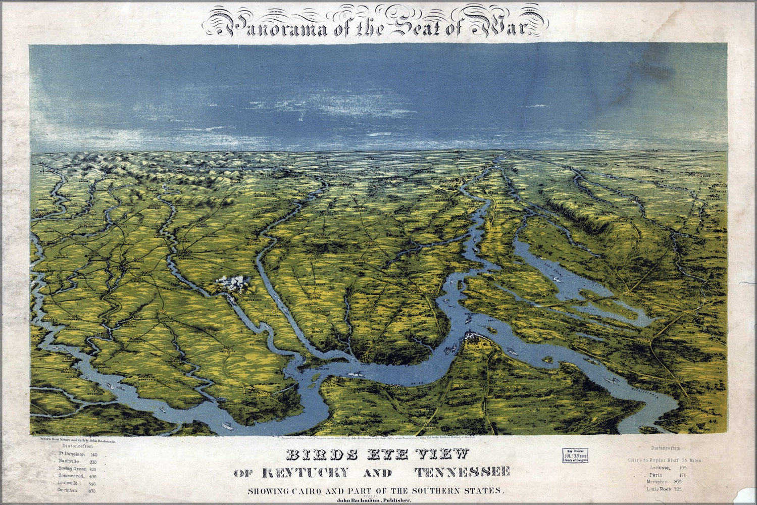 Poster, Many Sizes Available; Map Of Kentucky And Tennessee 1862