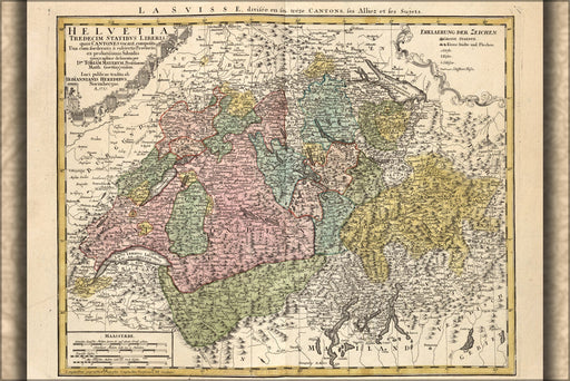 Poster, Many Sizes Available; Map Of Switzerland 1751