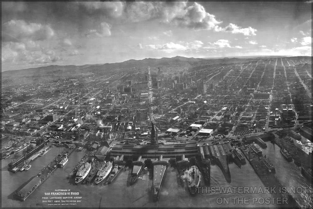 Poster, Many Sizes Available; San Francisco Earquake 1906 From Bay