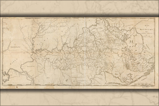 Poster, Many Sizes Available; Map Of Kentucky By Elihu Barker 1793