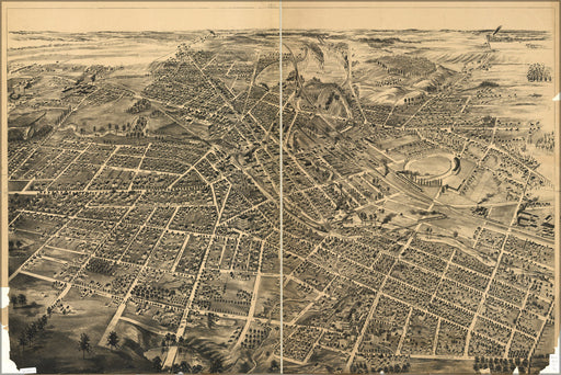 Poster, Many Sizes Available; Map Of Battle Creek, Michigan 1885