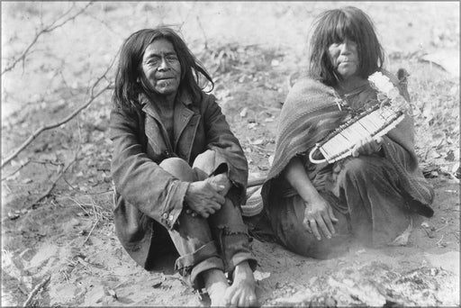 Poster, Many Sizes Available; Havasupai Indian Husband And Wife Displaying A Cradle She Has Just Made, Ca.1900 Chs 4692