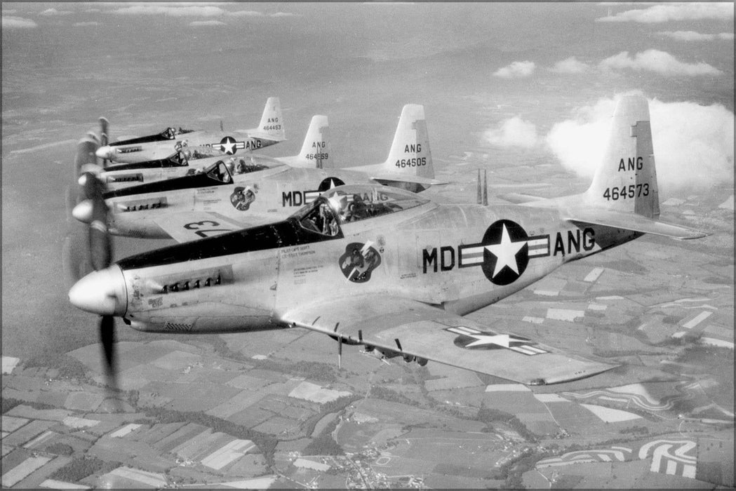 Poster, Many Sizes Available; F-51H Mustang P-52 Maryland Ang Guardian Angels 1952