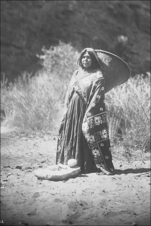 Poster, Many Sizes Available; Havasupai Indian Woman, Ta Ya Ba, Carrying A_Kathak_Or Basket On Her Back, Ca.1900 Chs 3383