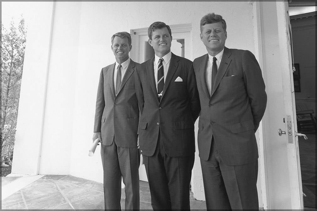 Poster, Many Sizes Available; John F. Kennedy, Robert Kennedy, And Edward Ted Kennedy Just Outside Oval Office 28 Aug 1963