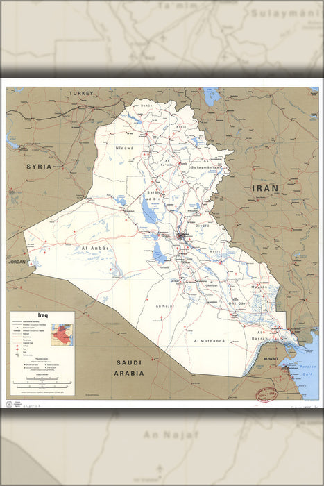 Poster, Many Sizes Available; Cia Map Of Iraq 1994