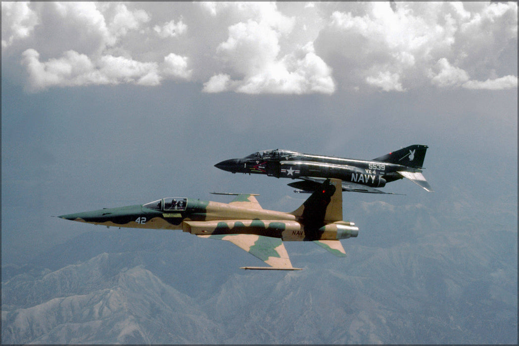 Poster, Many Sizes Available; F-5E Tiger Ii F-5 Top Gun F-4S Phantom Ii F-4 Vx-4 Evaluators