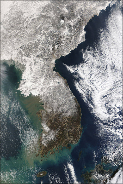 Poster, Many Sizes Available; Satellite Image Map China, North Korea,  Parts Of South Korea