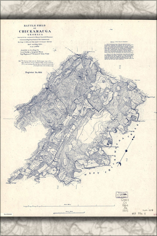 Poster, Many Sizes Available; Map Of Battle Field Of Chickamauga, Georgia