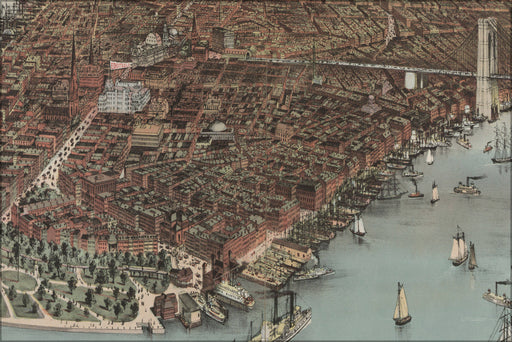 Poster, Many Sizes Available; 1883 City Of New York By Currier And Ives Detail Lc