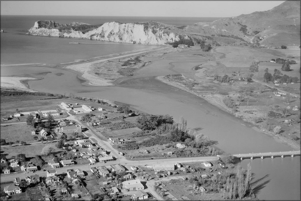 Poster, Many Sizes Available; Aerial View Of Tolaga Bay By Whites Aviation, 1958