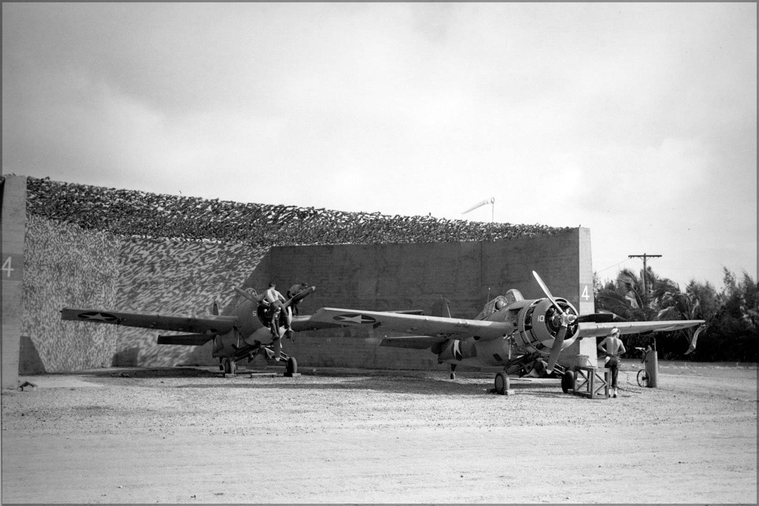 Poster, Many Sizes Available; F4F-4 Wildcat (Vf-3) Naval Air Station Kaneohe, Hawaii 1942