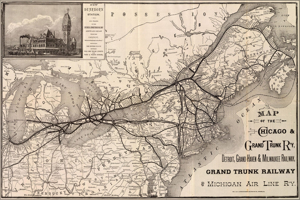 Poster, Many Sizes Available; 1887 C&Gt Map Only