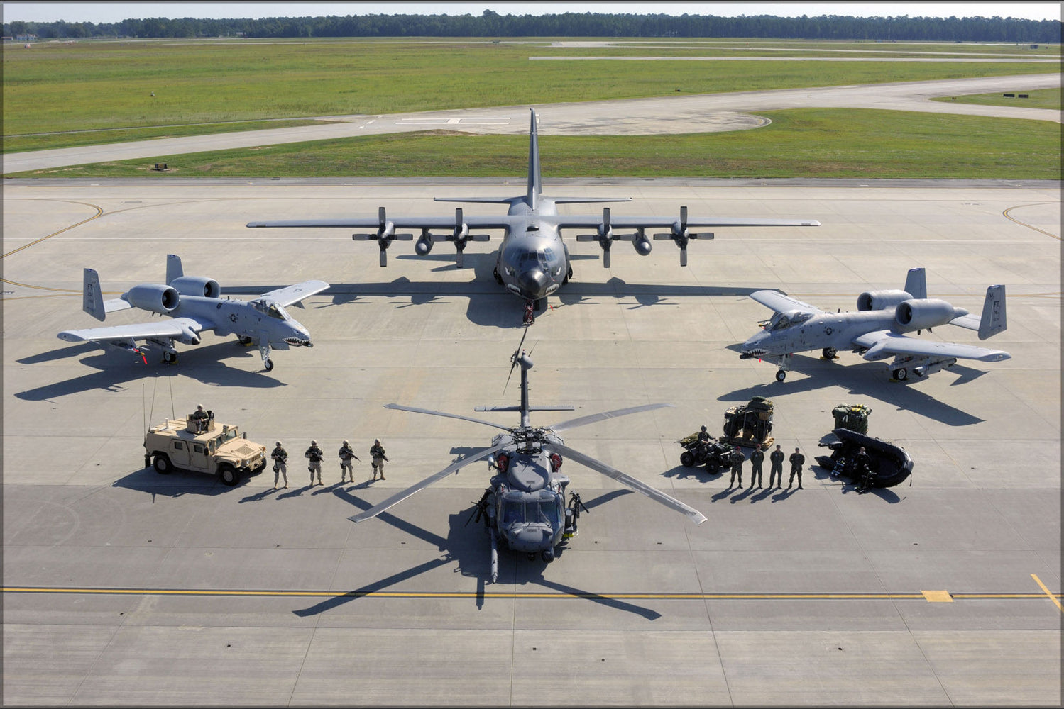 Poster, Many Sizes Available; Hc-130P Hercules A-10C Thunderbolt Ii Warthog Pave Hawk