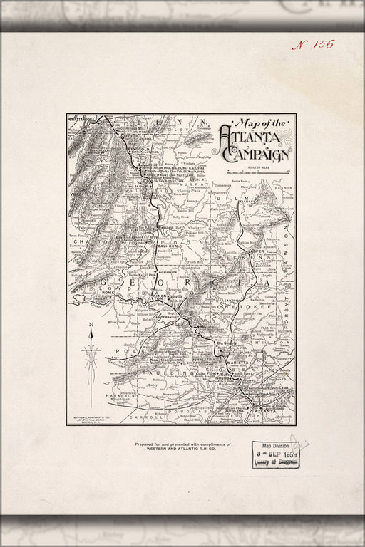 Poster, Many Sizes Available; Map Of The Atlanta Campaign