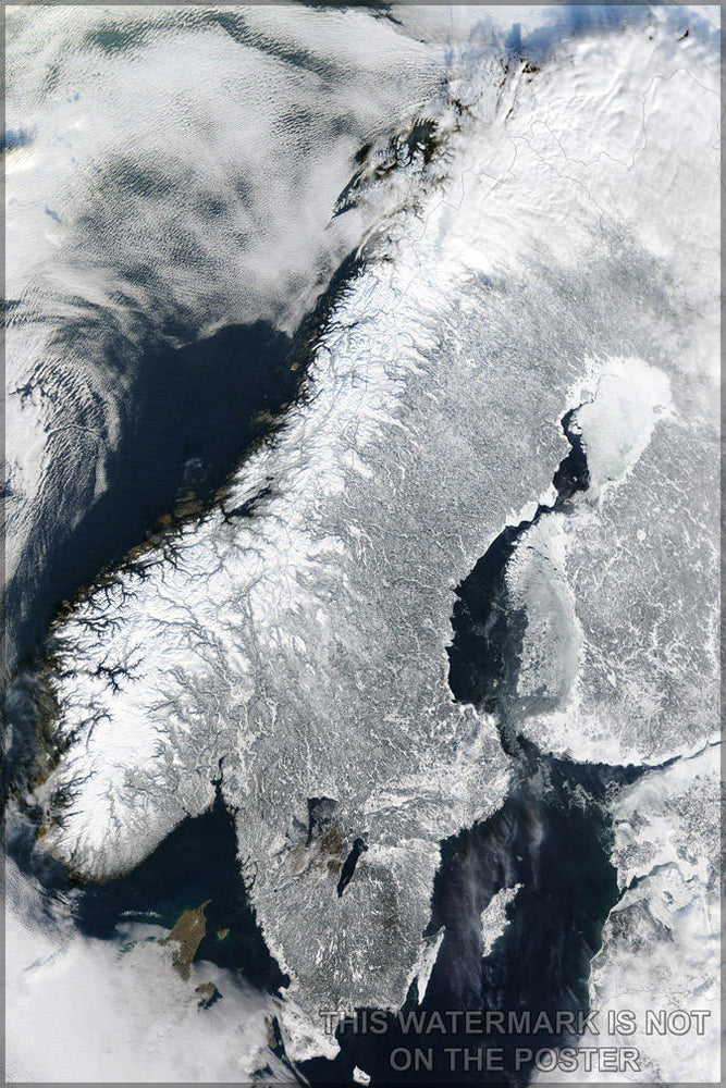 Poster, Many Sizes Available; Scandinavia From Space In Winter